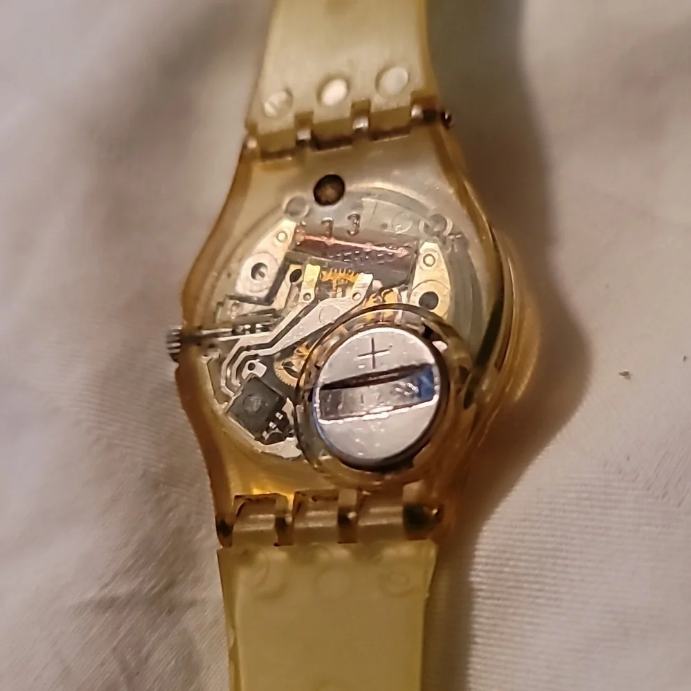 Swatch Lady XYZ Working‎ But Dirty & Used Watch Pink Green Alphabet